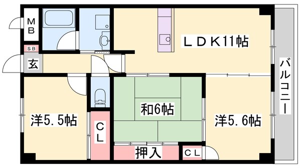 姫路駅 徒歩22分 2階の物件間取画像